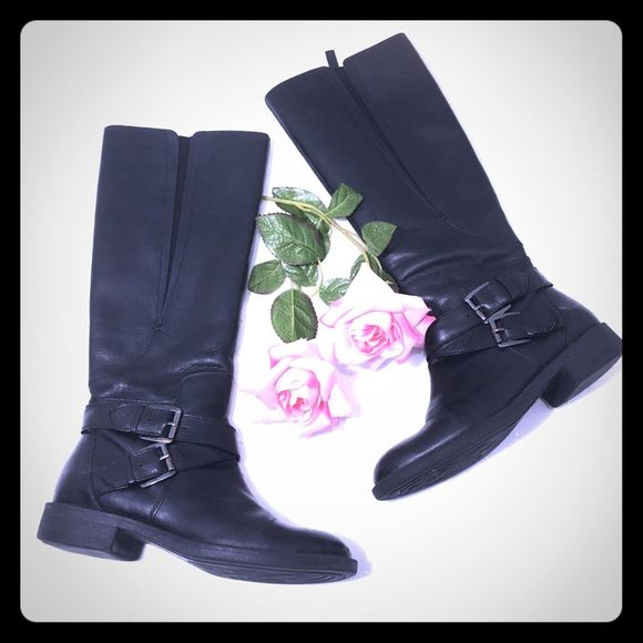 Enzo Angiolini Shoes - Enzo Agiolini Easporty Black Leather Knee Hi Boot